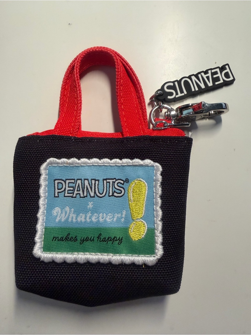 Peanuts Black Mini Tote with Red Handles - Picture 2 of 2